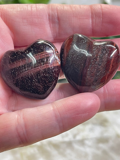 Red Tiger Eye Heart Carving