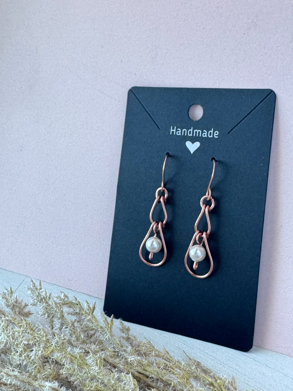 Pure Copper Pearl Earrings
