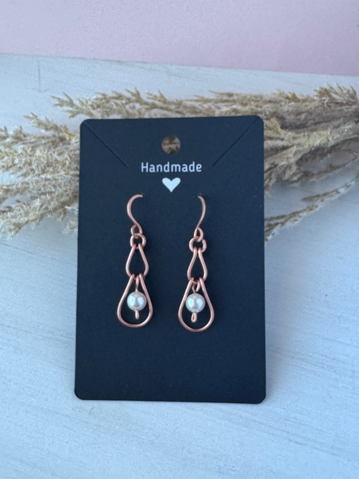 Pure Copper Pearl Earrings