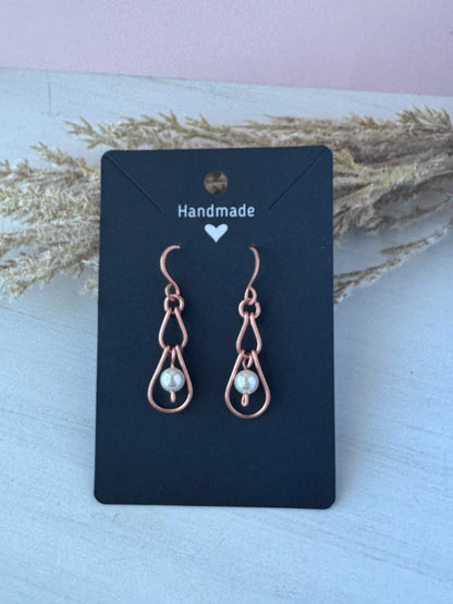 Pure Copper Pearl Earrings