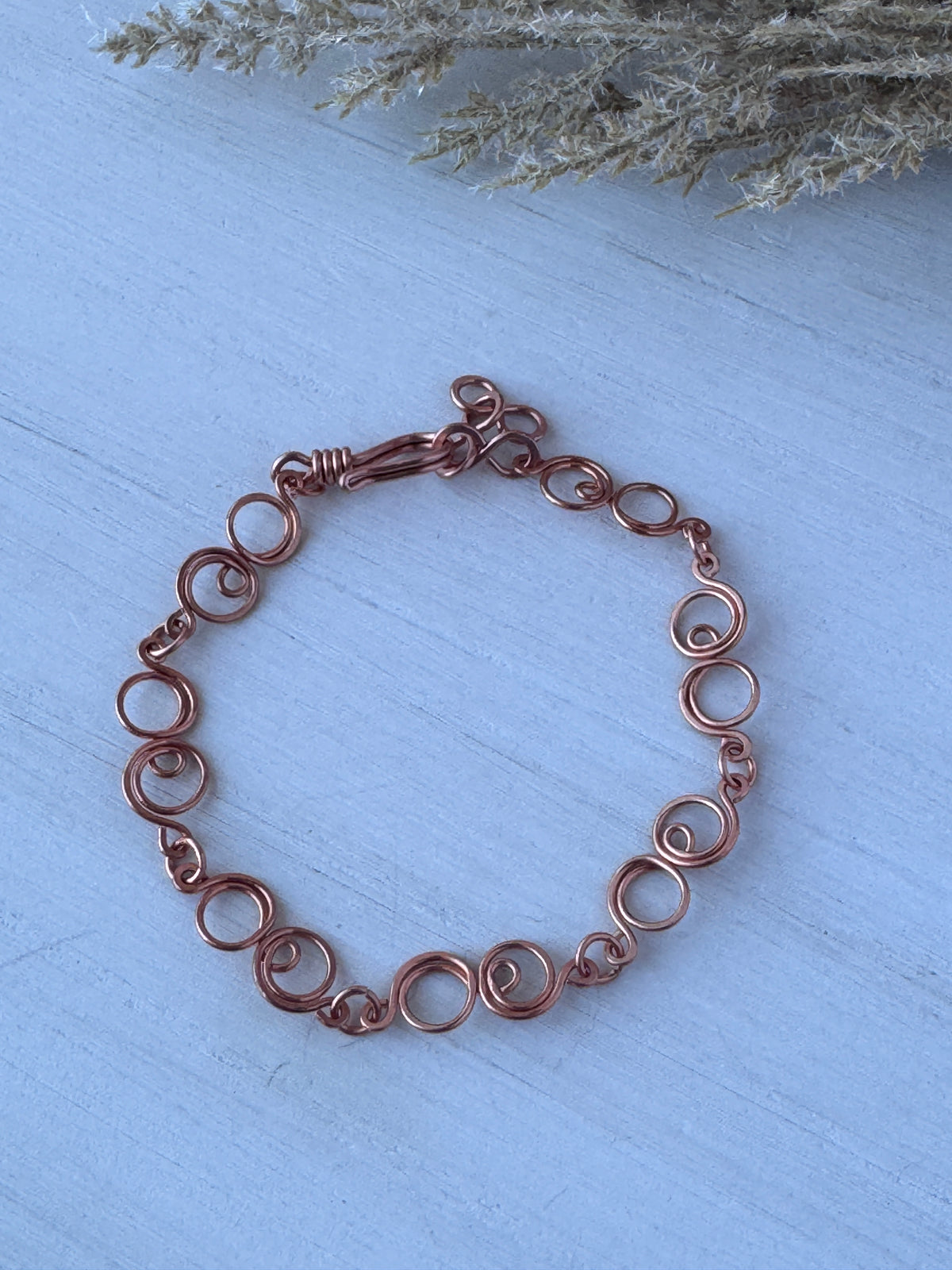 Pure Copper Swirl Link Bracelet