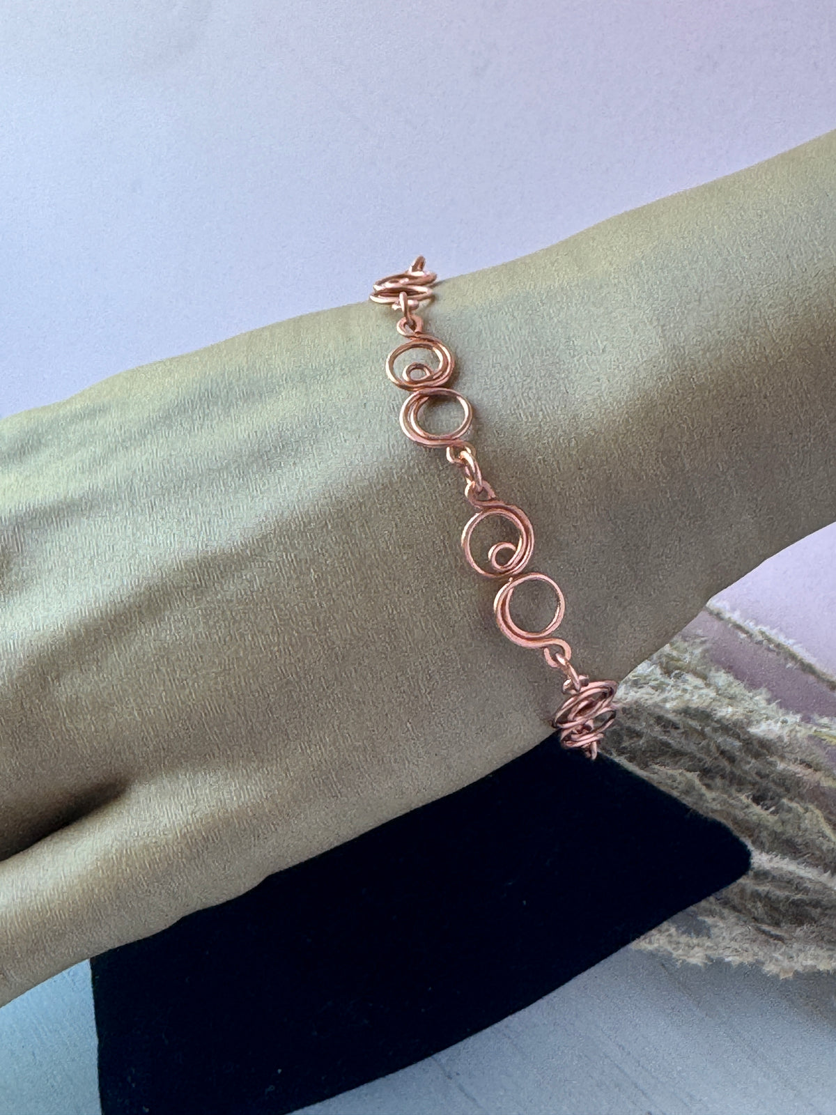 Pure Copper Swirl Link Bracelet