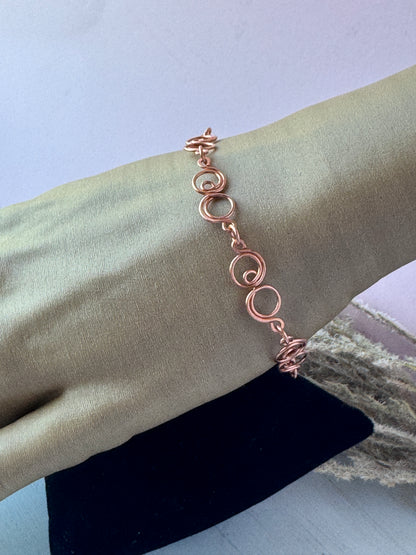 Pure Copper Swirl Link Bracelet
