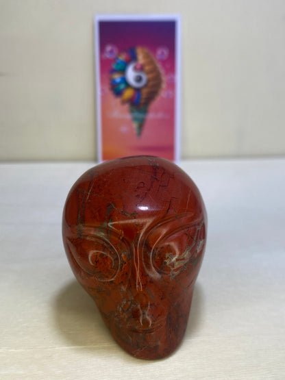 Red Jasper Alien Head