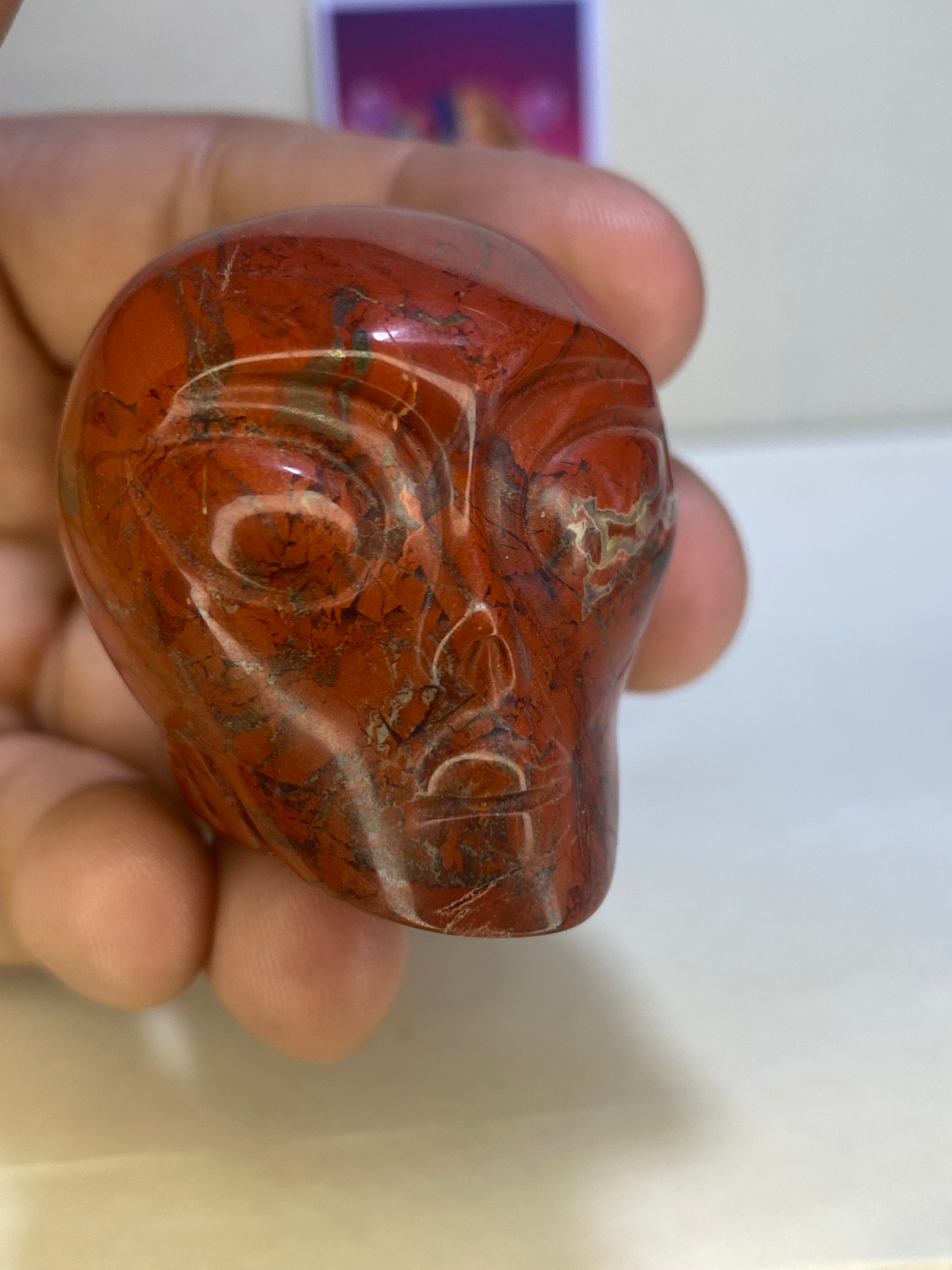 Red Jasper Alien Head