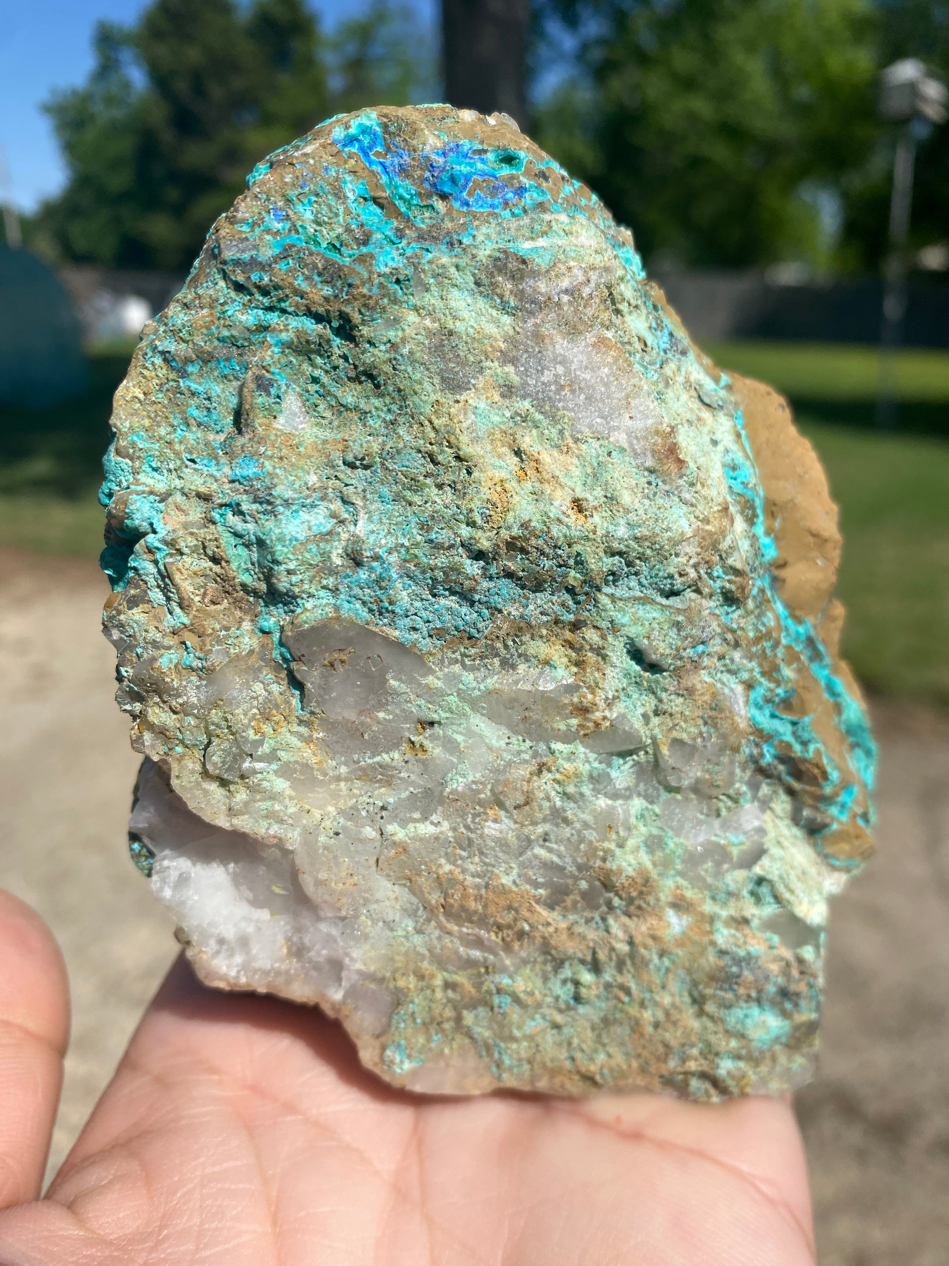 Chrysocolla on Quartz