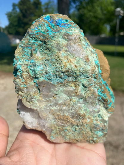Chrysocolla on Quartz