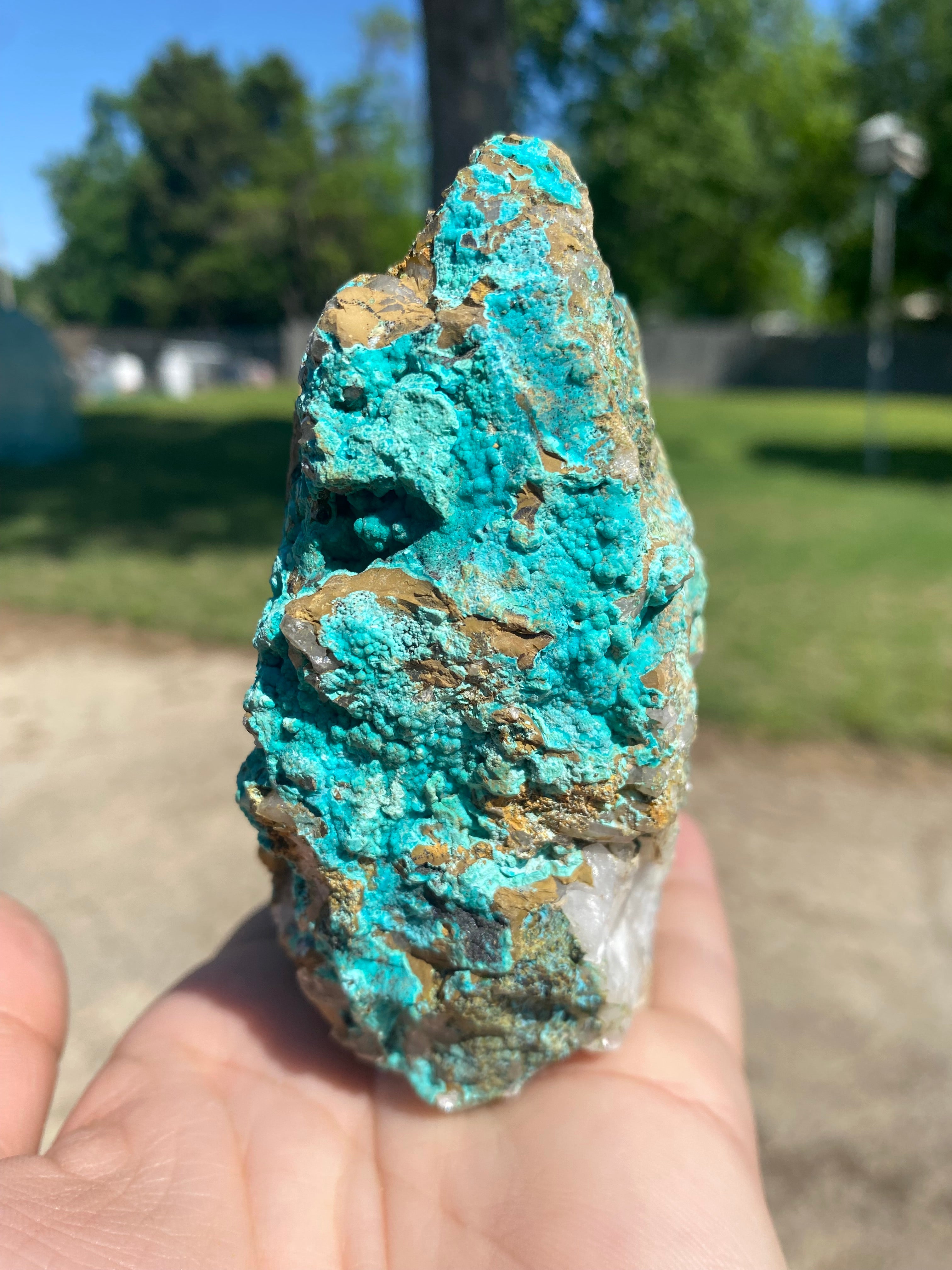 Chrysocolla on Quartz