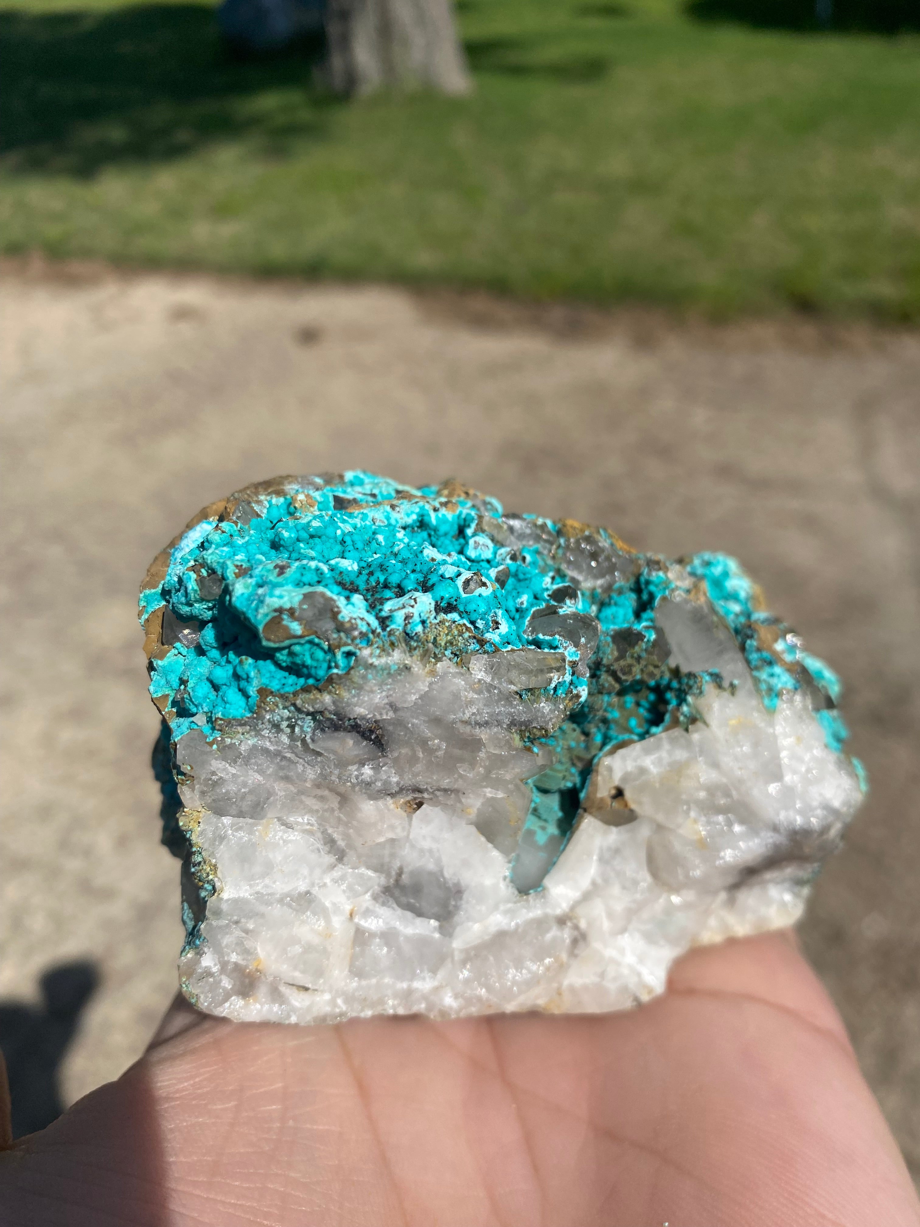 Chrysocolla on Quartz