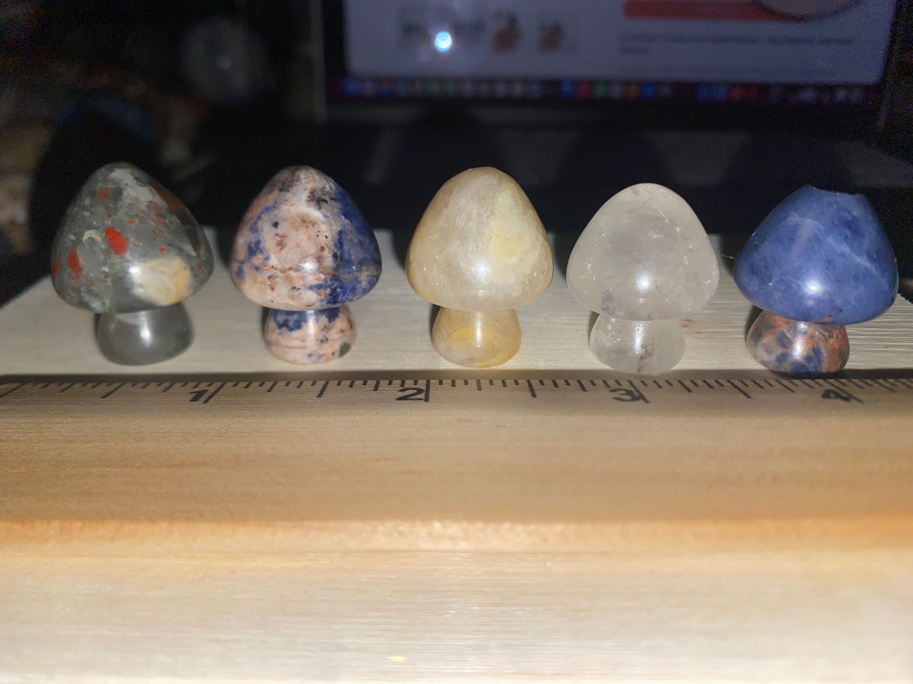5 Assorted Mushroom Carvings