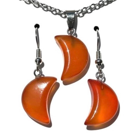 3 Piece Carnelian Moon Jewelry Set