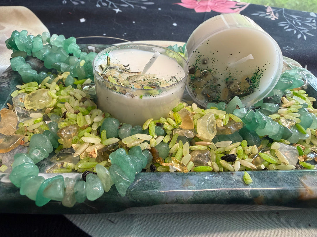 💚✨ Money Manifestation Tealight Candles ✨💚