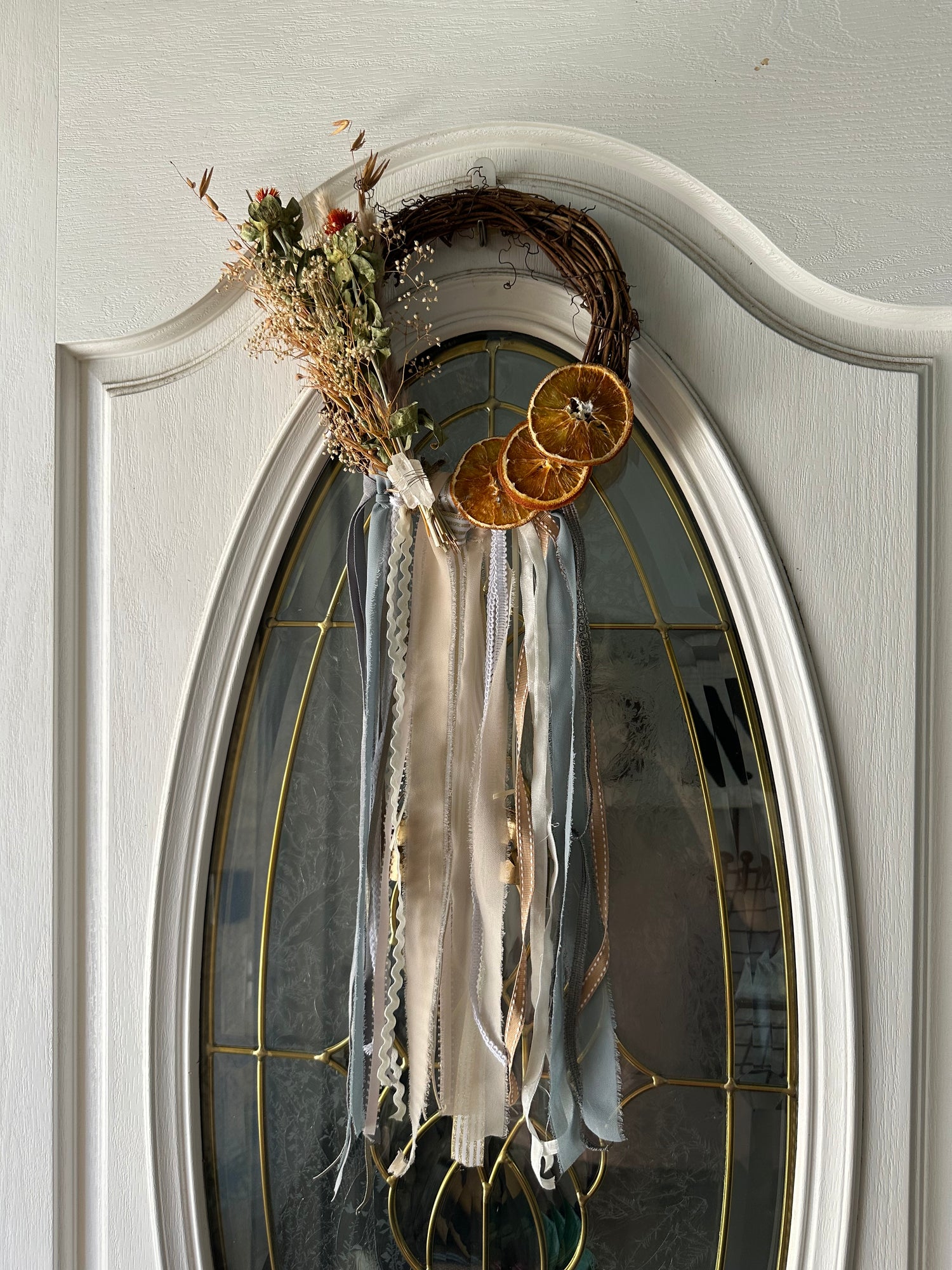 Handmade Witch Bells Grapevine Wreath | Selenite Crystal Door Hanger | Boho Decor | Wall Decor