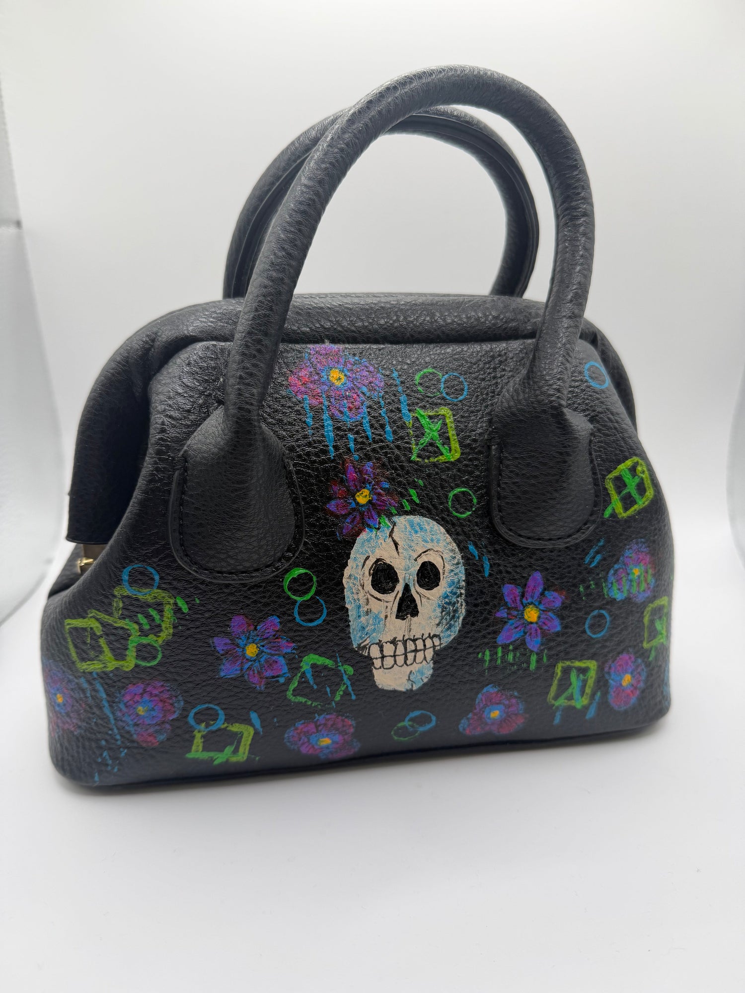 Hand Painted Skull Purse