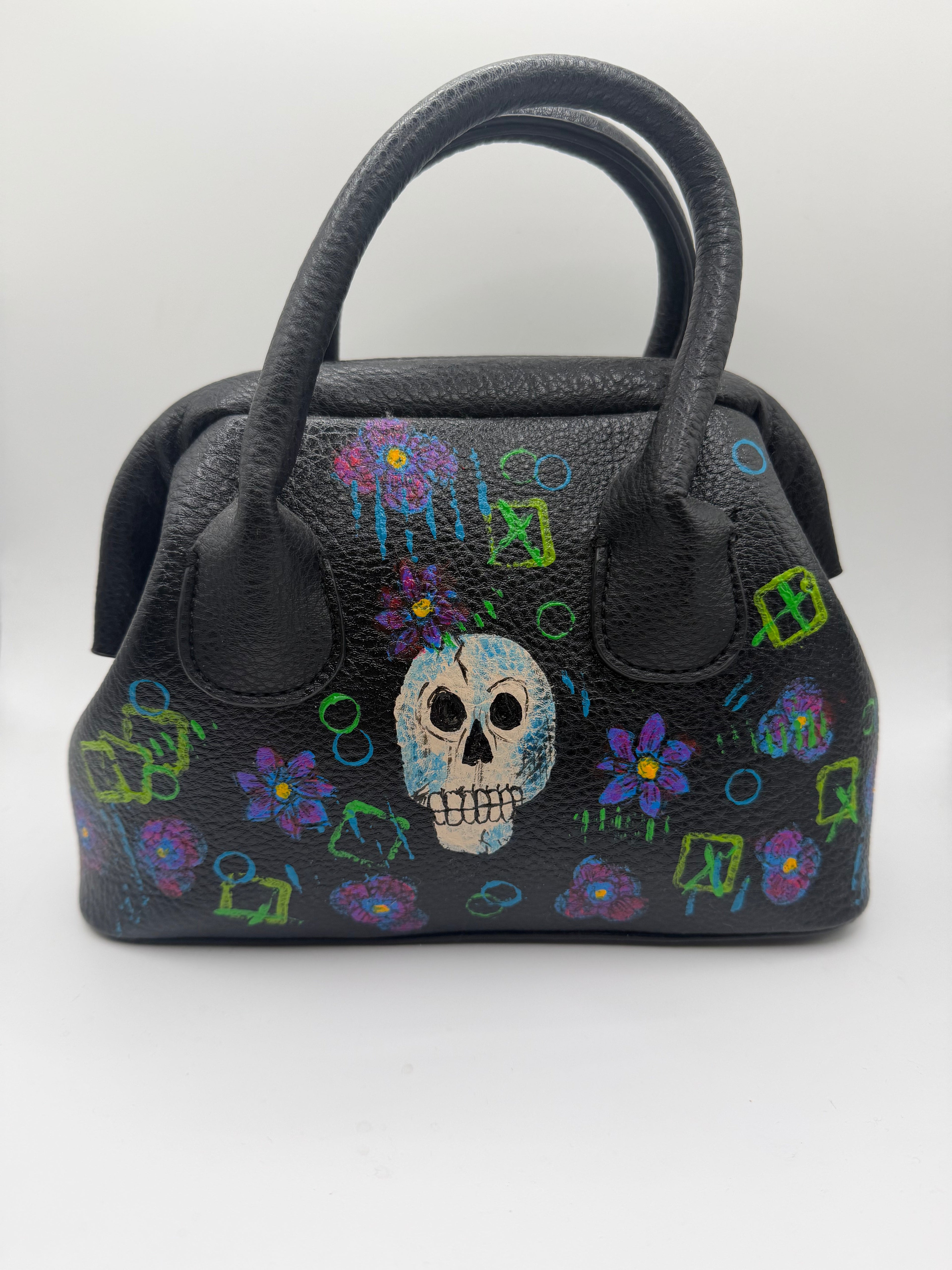 Hand Painted Skull Purse