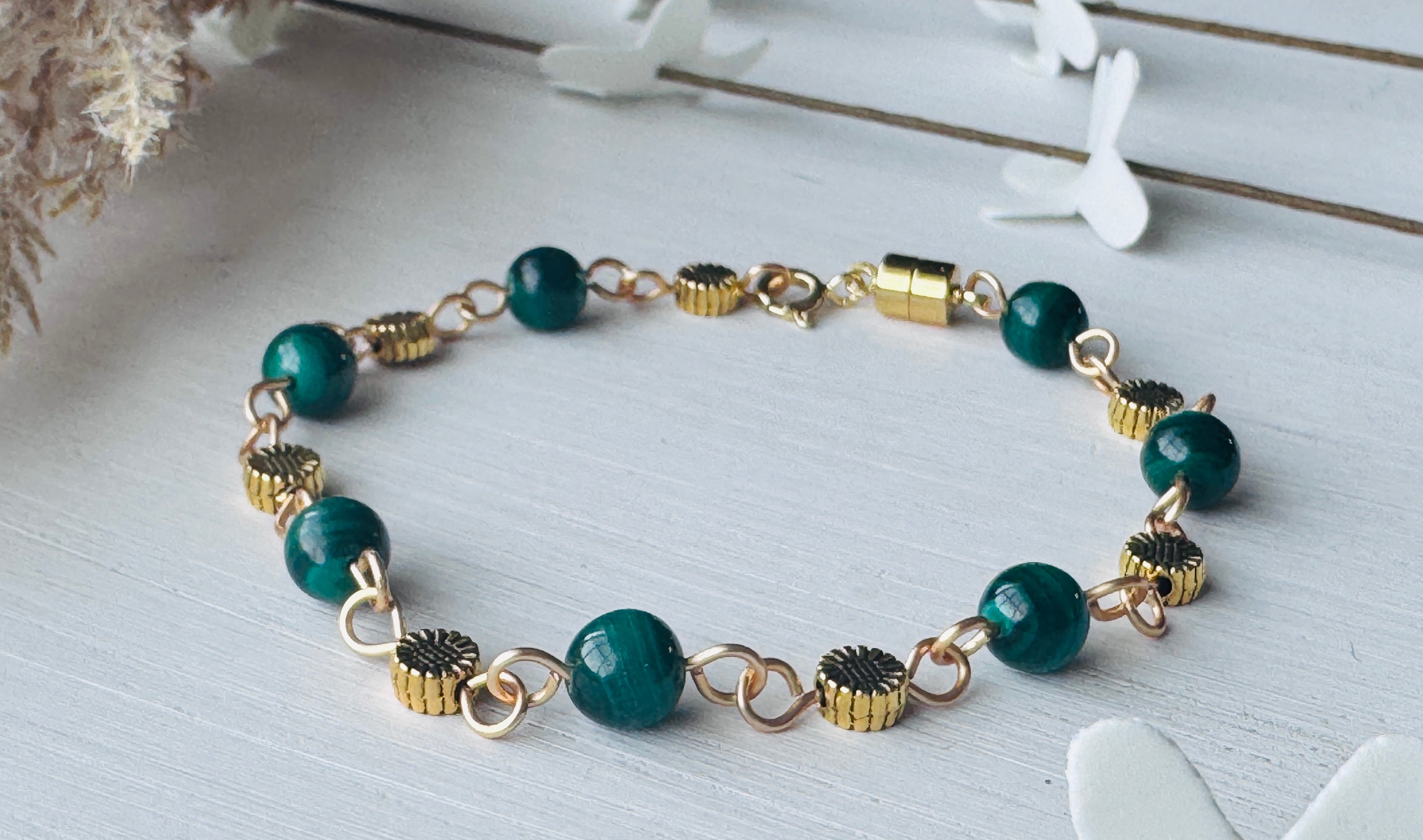 Malachite Gold Bracelet