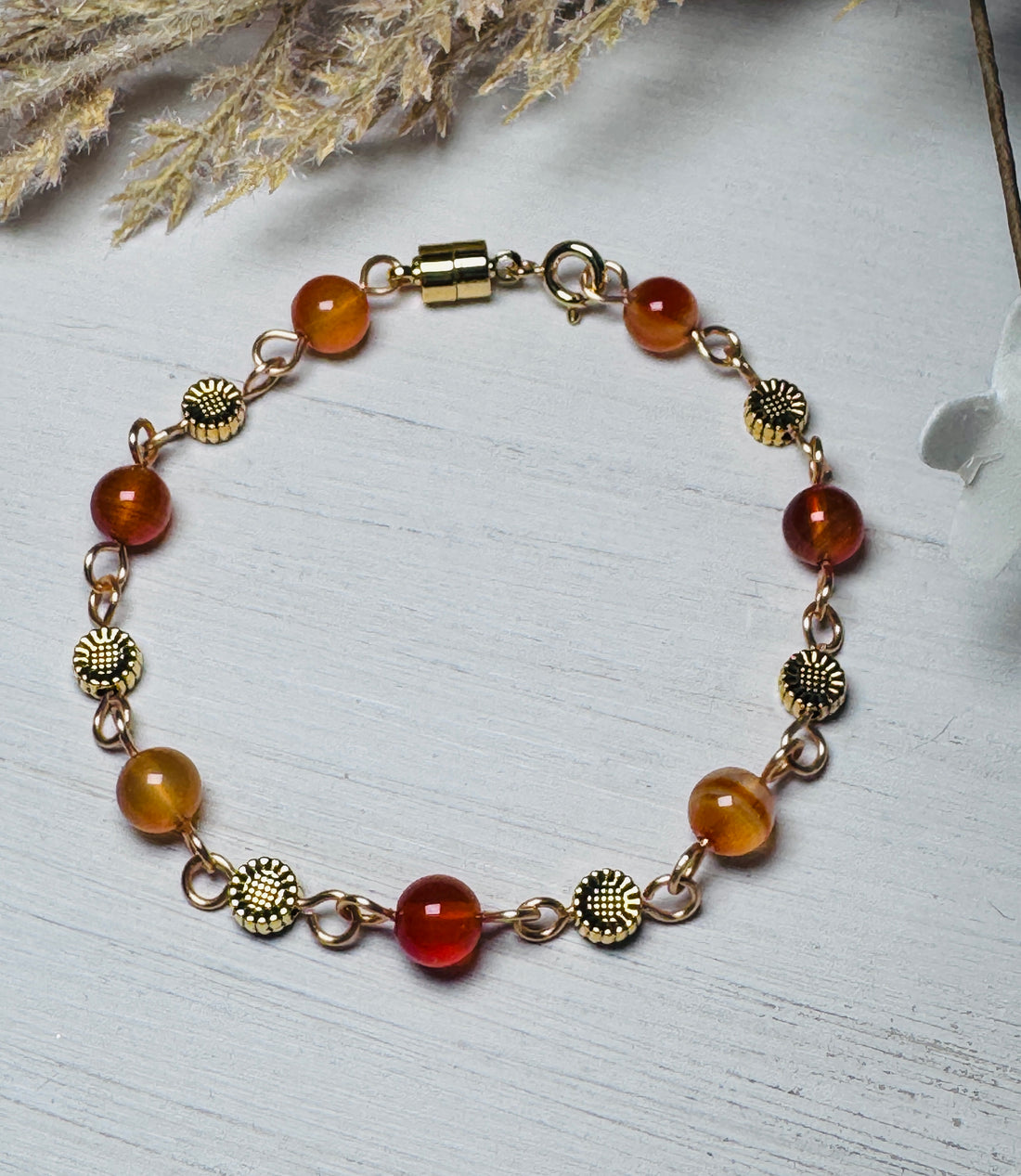 Red Agate Gemstone Bracelet