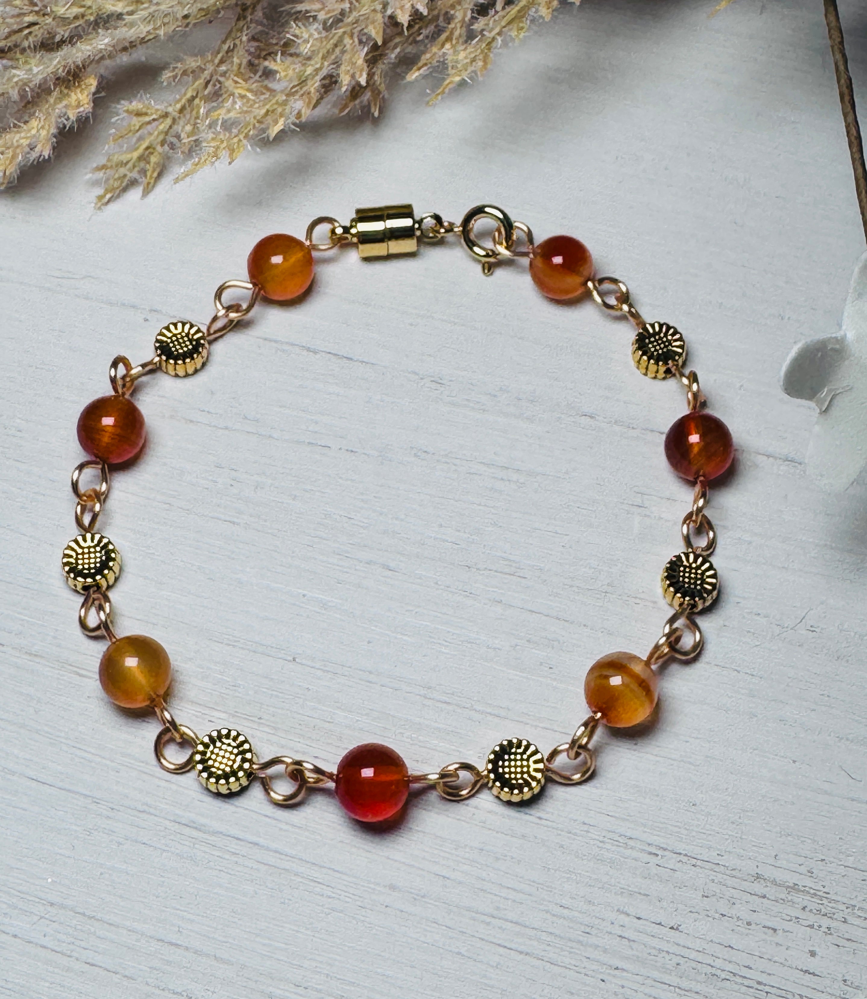 Red Agate Gemstone Bracelet