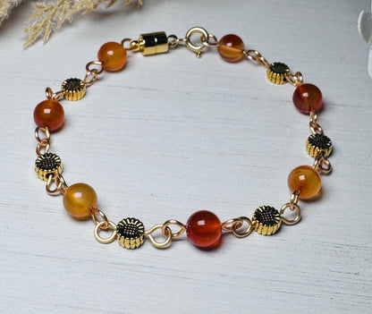 Red Agate Gemstone Bracelet