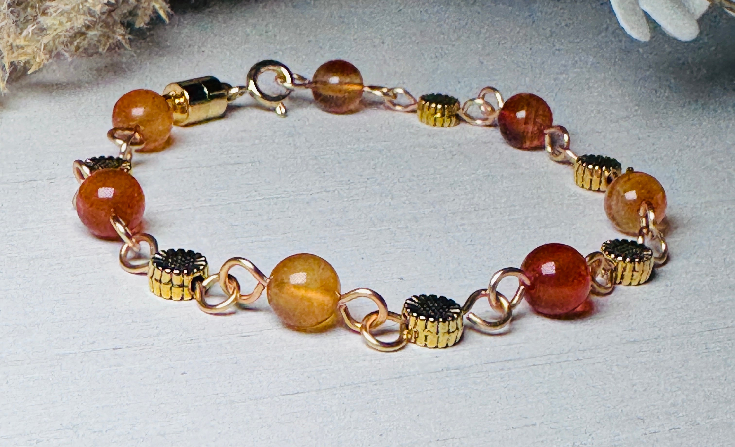 Red Agate Gemstone Bracelet