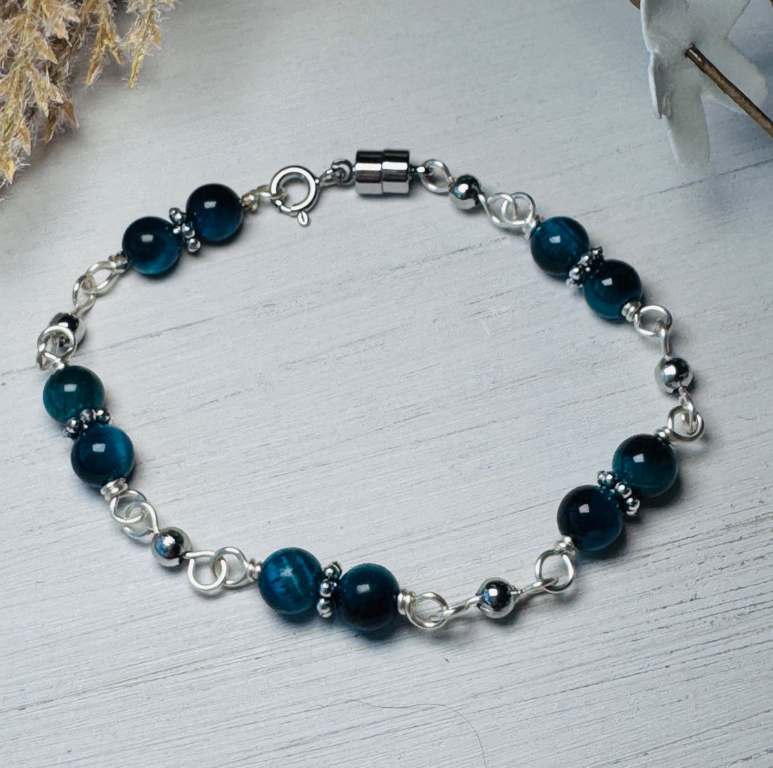 Blue tigers eye bracelet