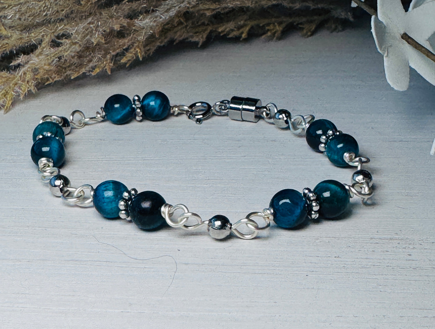 Blue tigers eye bracelet