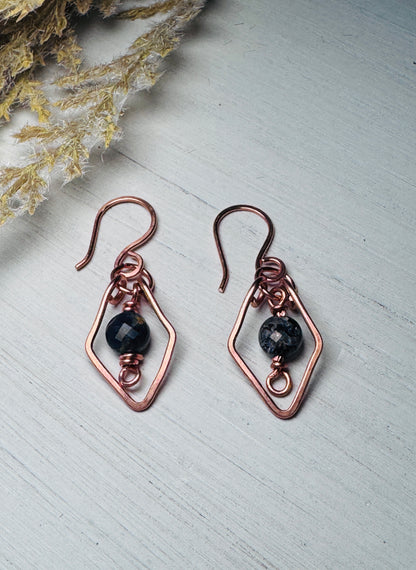 Iolite Copper Earrings