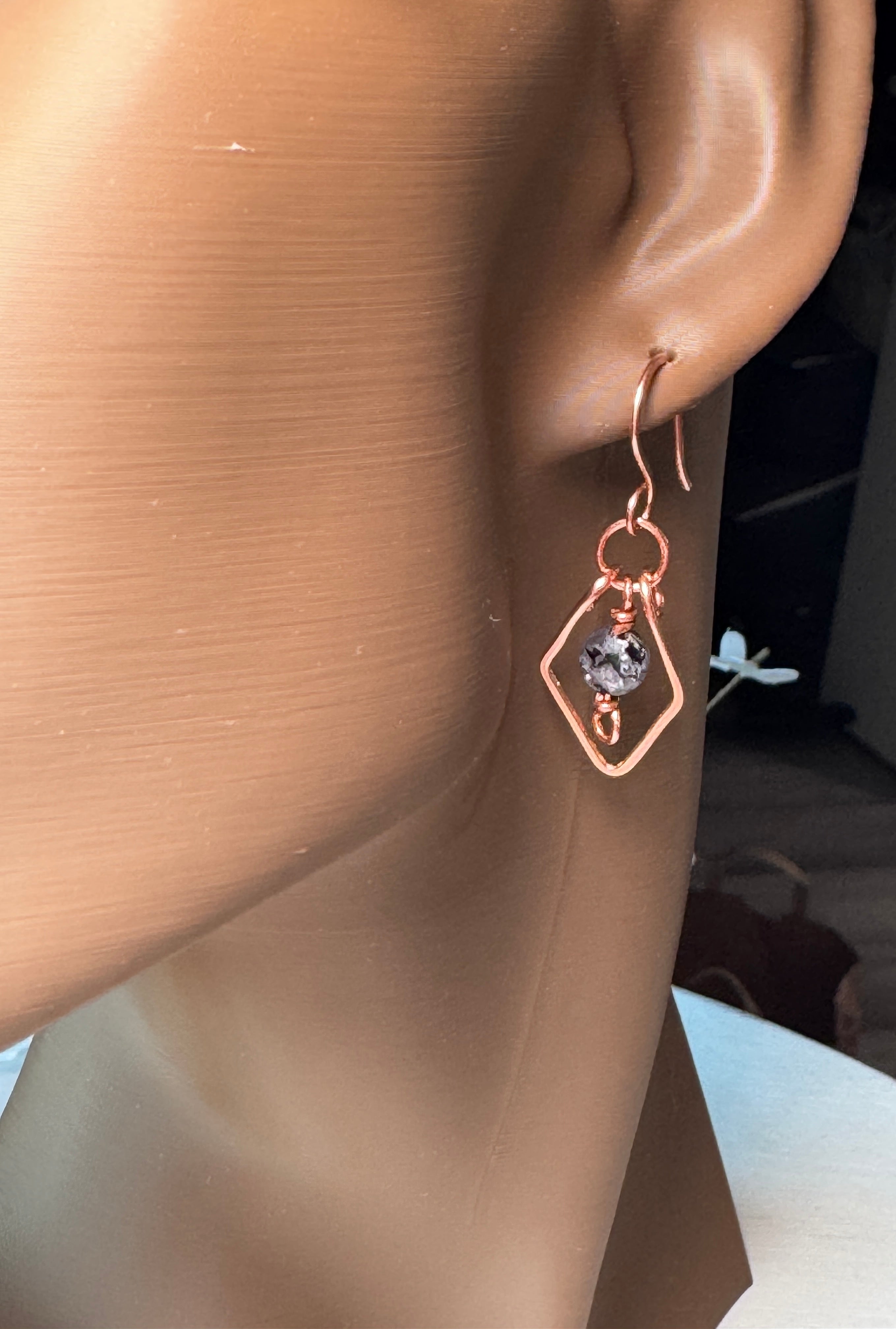 Iolite Copper Earrings