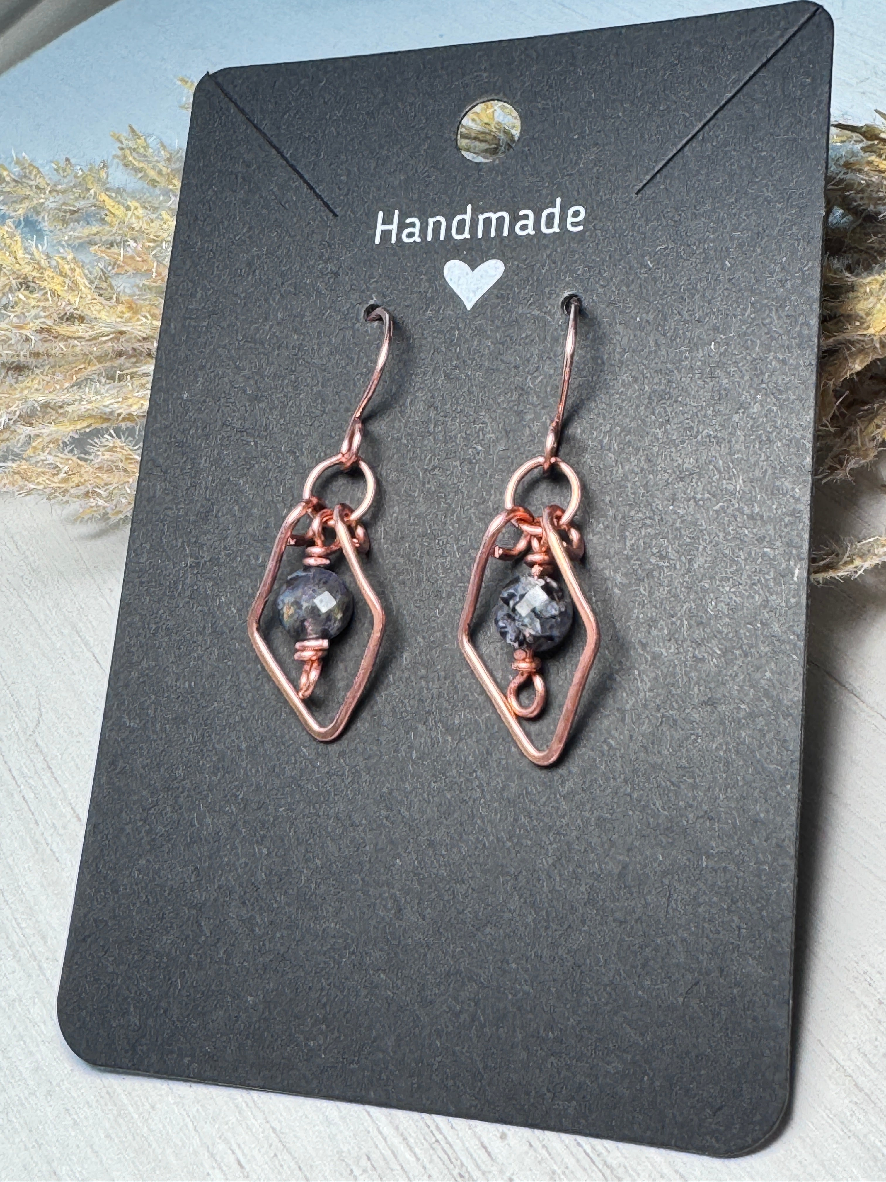 Iolite Copper Earrings
