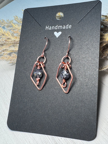 Iolite Copper Earrings