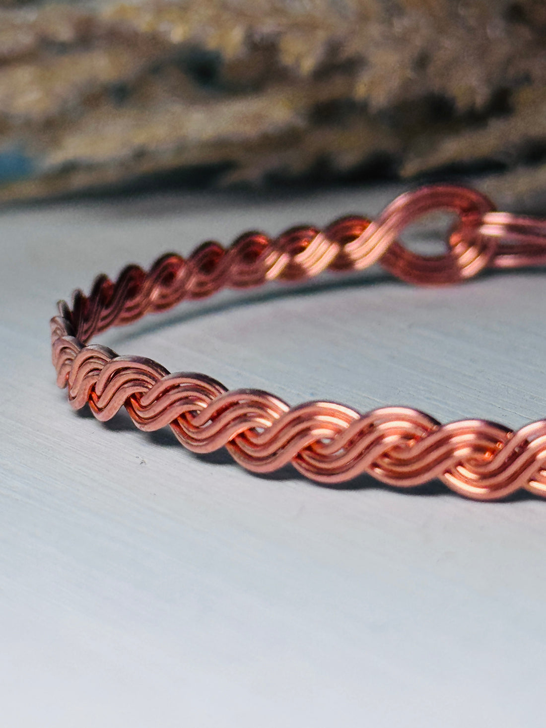 Handmade Copper Wave Bracelet