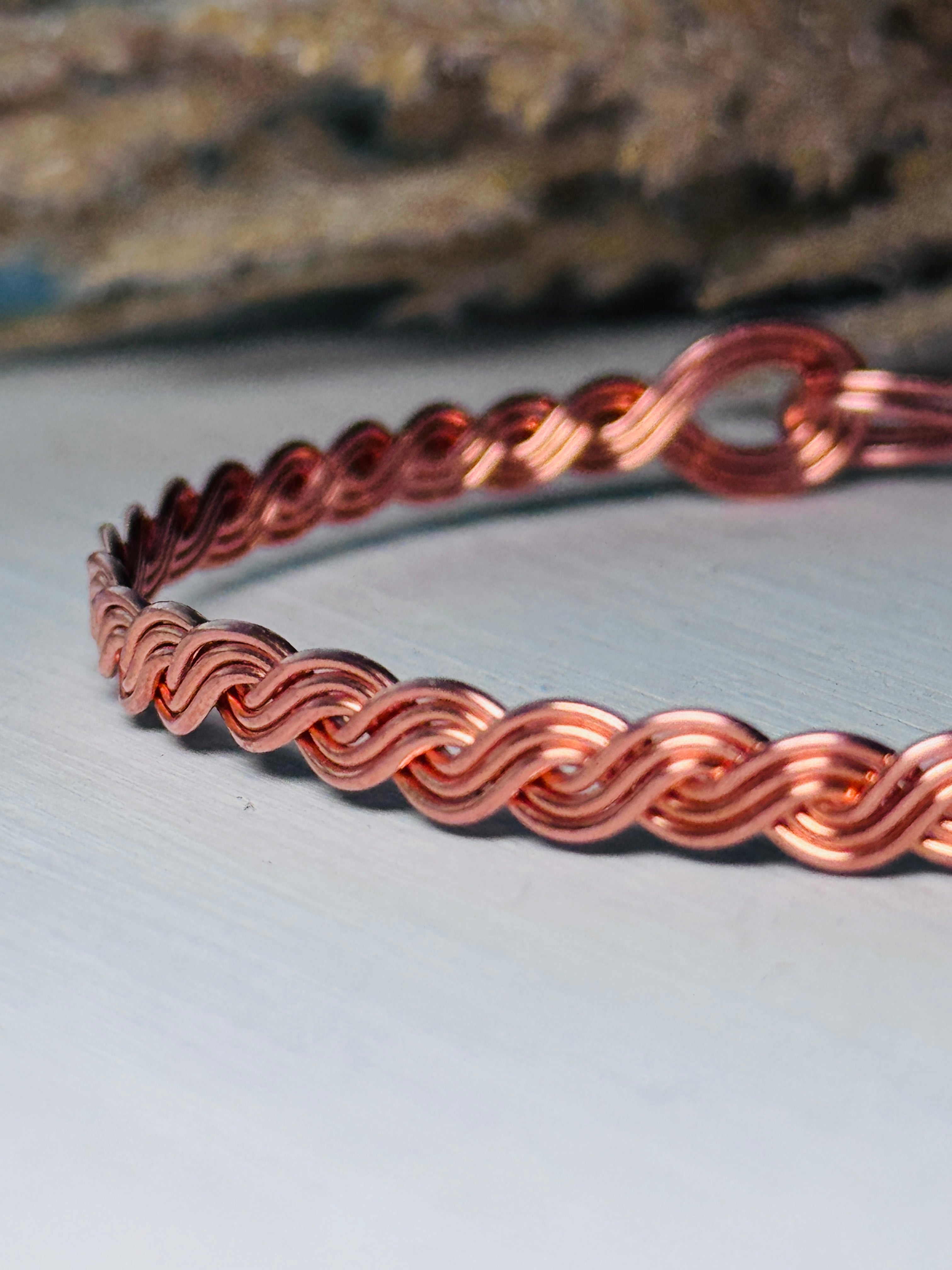 Handmade Copper Wave Bracelet