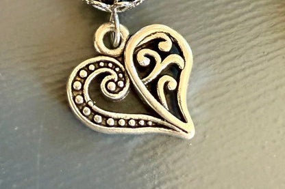 Black Obsidian Heart Charm Earrings.