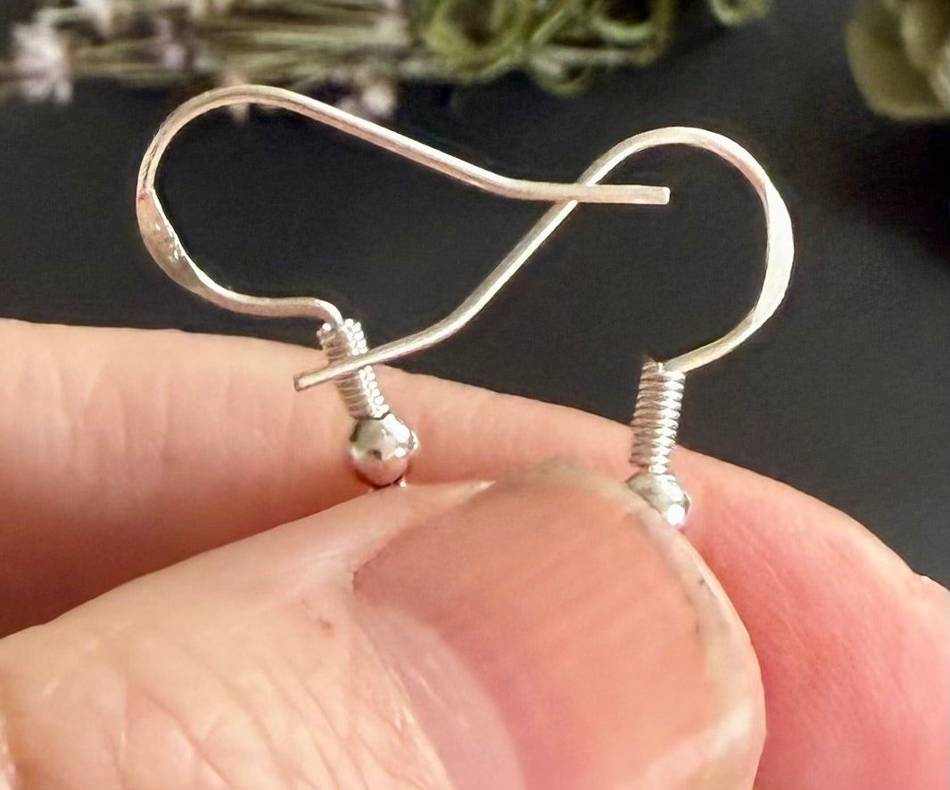 Celtic Triquetra Charm Earrings with Moss Agate Gemstones