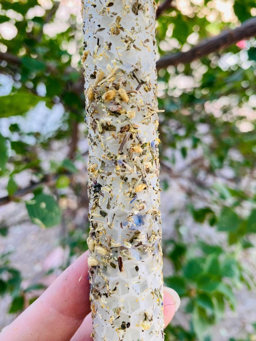 Healing beeswax  Ritual Candle with herbs and oils