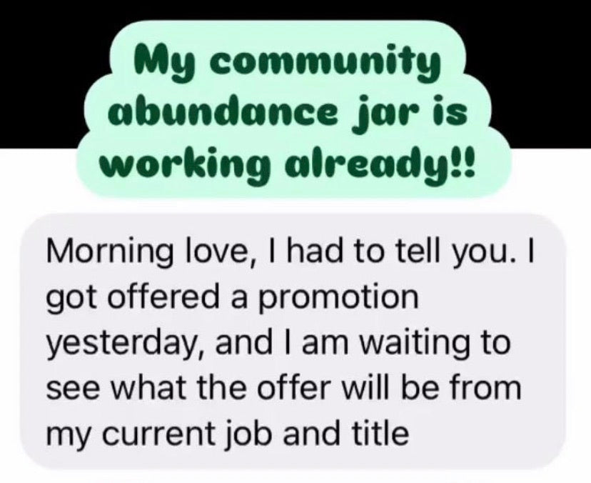 Community abundance jar spell work