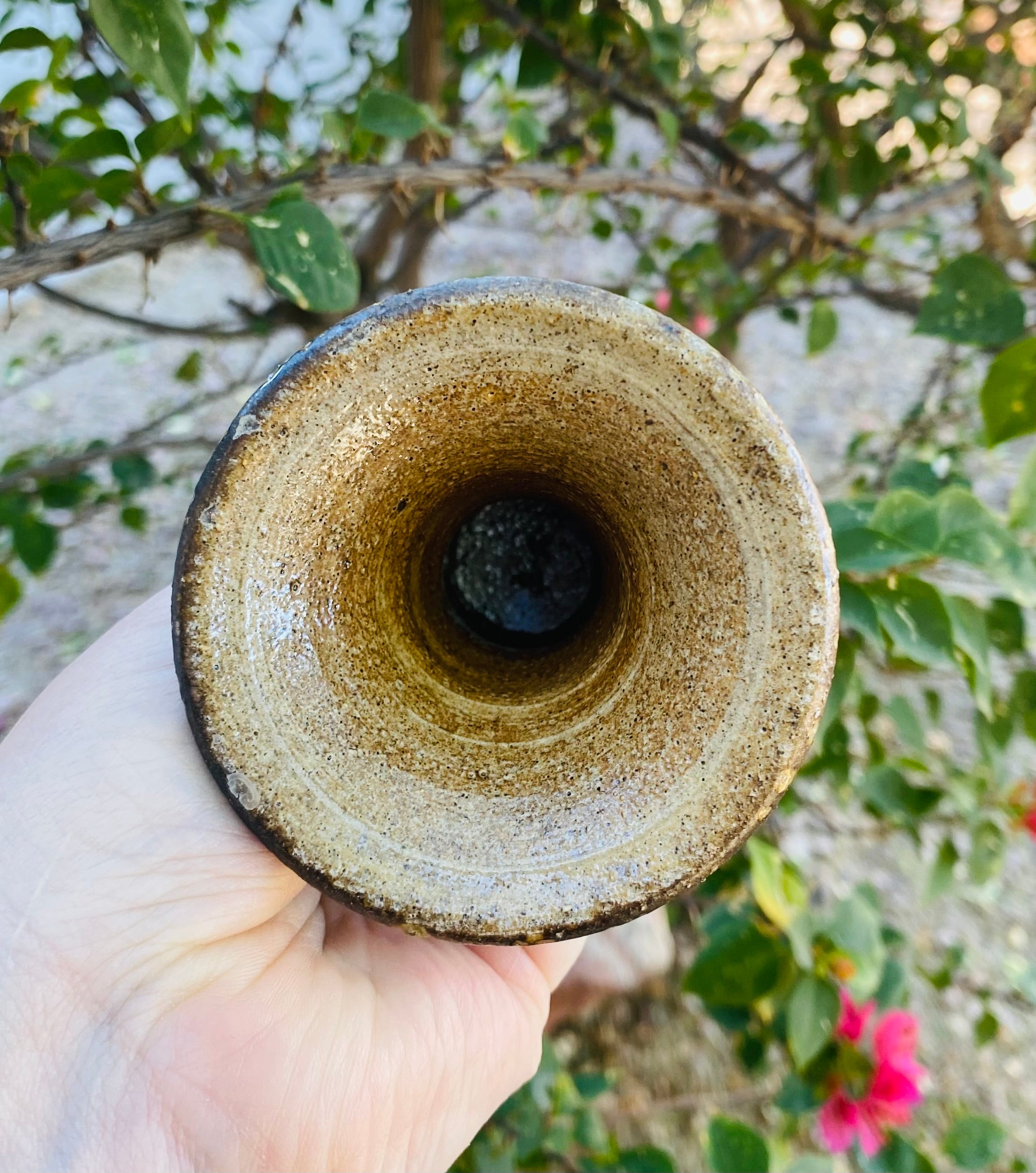 Stoneware offering wine goblet chalice