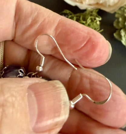 Hekate Key Charm Earrings with Amethyst.