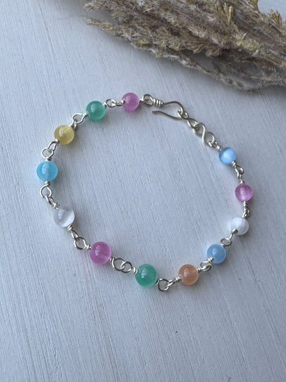 Pastel Multicolor Selenite Bracelet