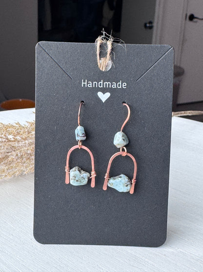Copper Larimar Earrings