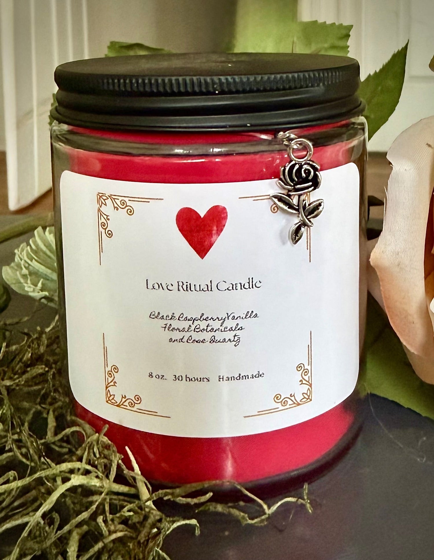 Love Ritual Soy Candle with Black Raspberry Vanilla Fragrance