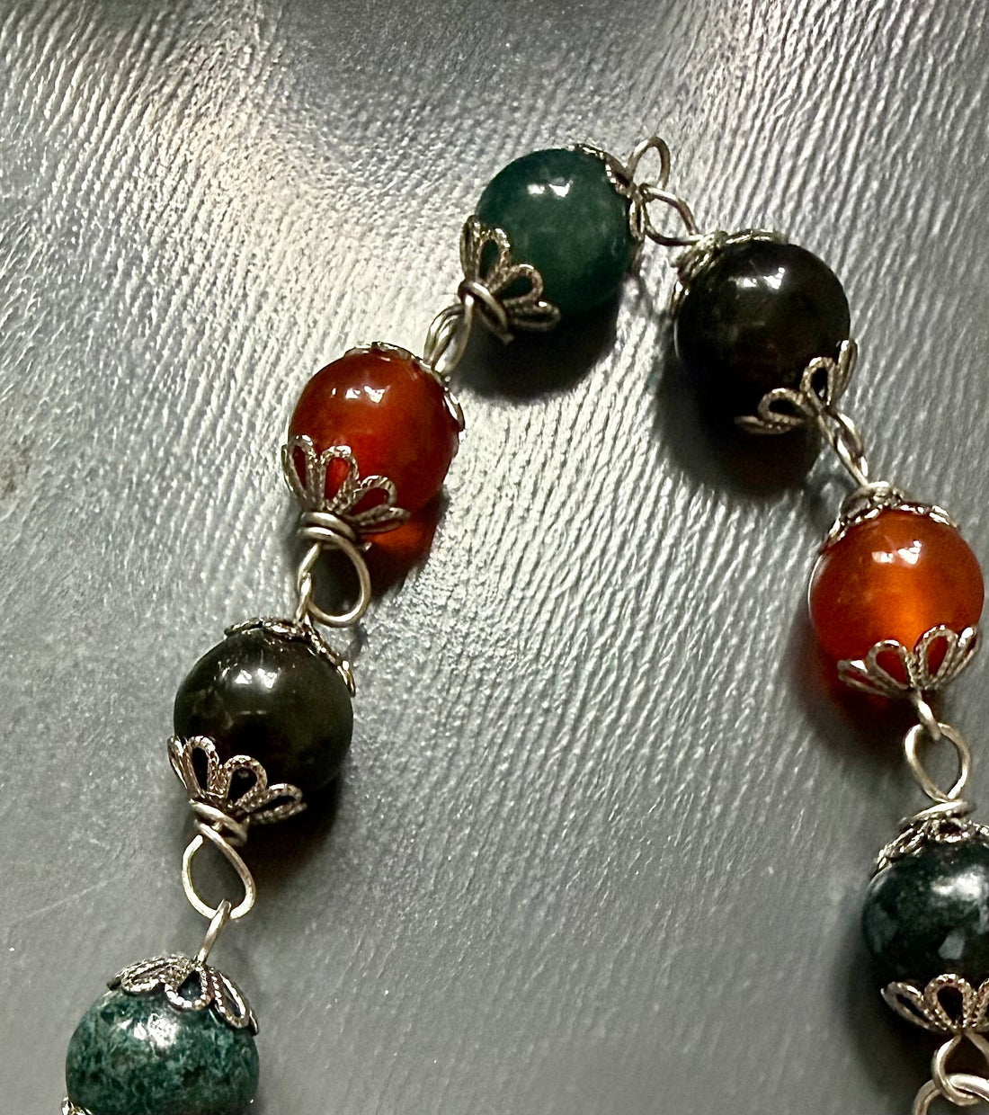 Handmade Morrigan Devotional Prayer Beads with Crow Skull, Goddess, and Triquetra Charms