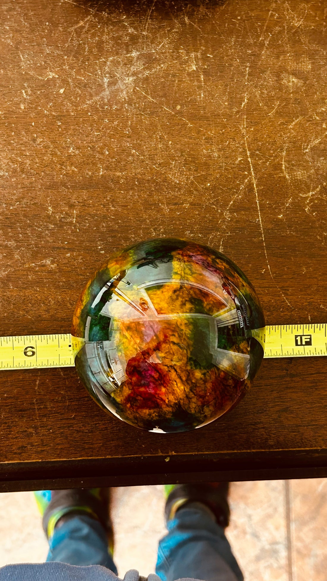 Exquisite 7-Color Jade Sphere with Custom Rotating Base