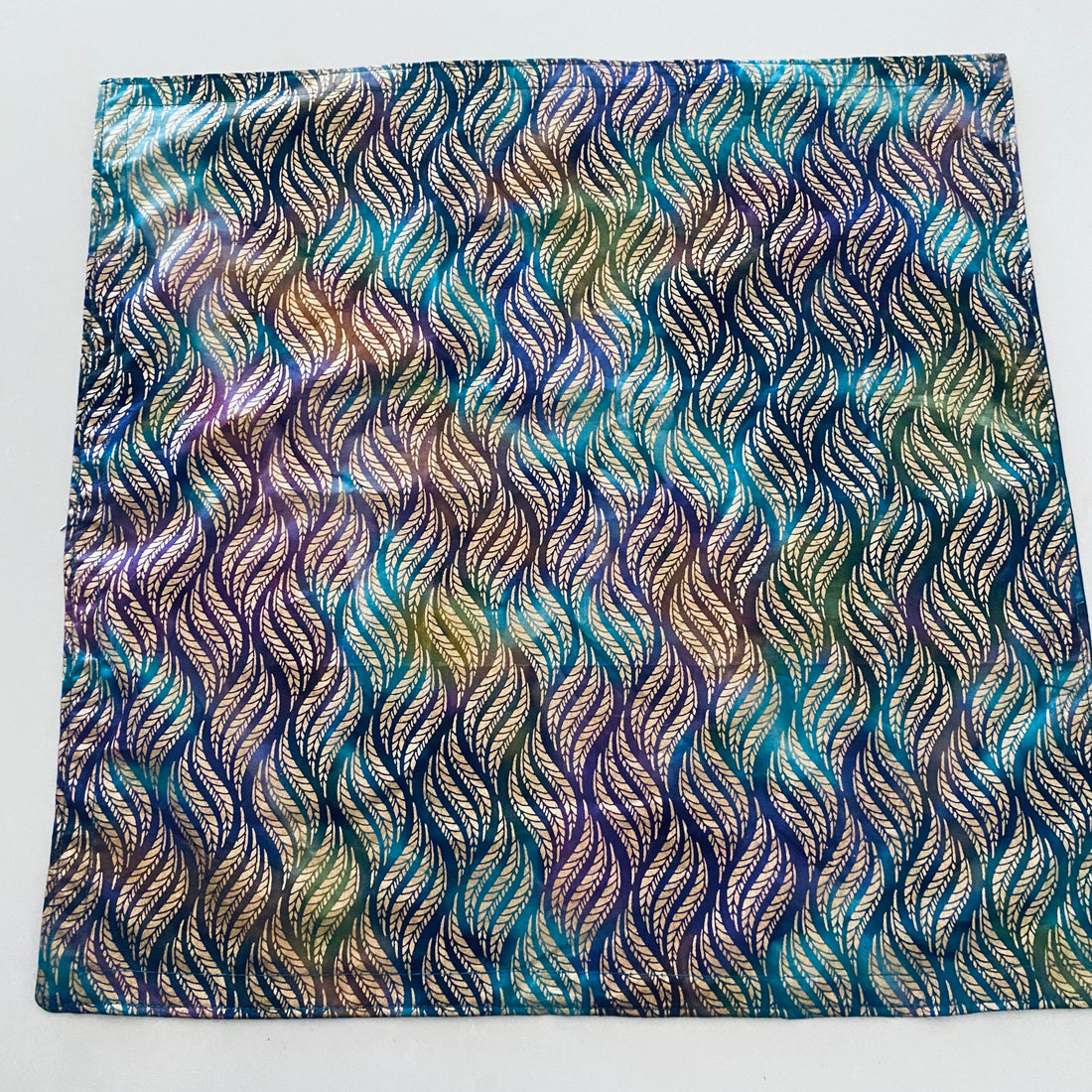 Gold Leaf Tie Dye Altar Cloth | Handmade Tarot Cloth | Boho Witch Decor | Metallic Style Crystal Grid Cloth