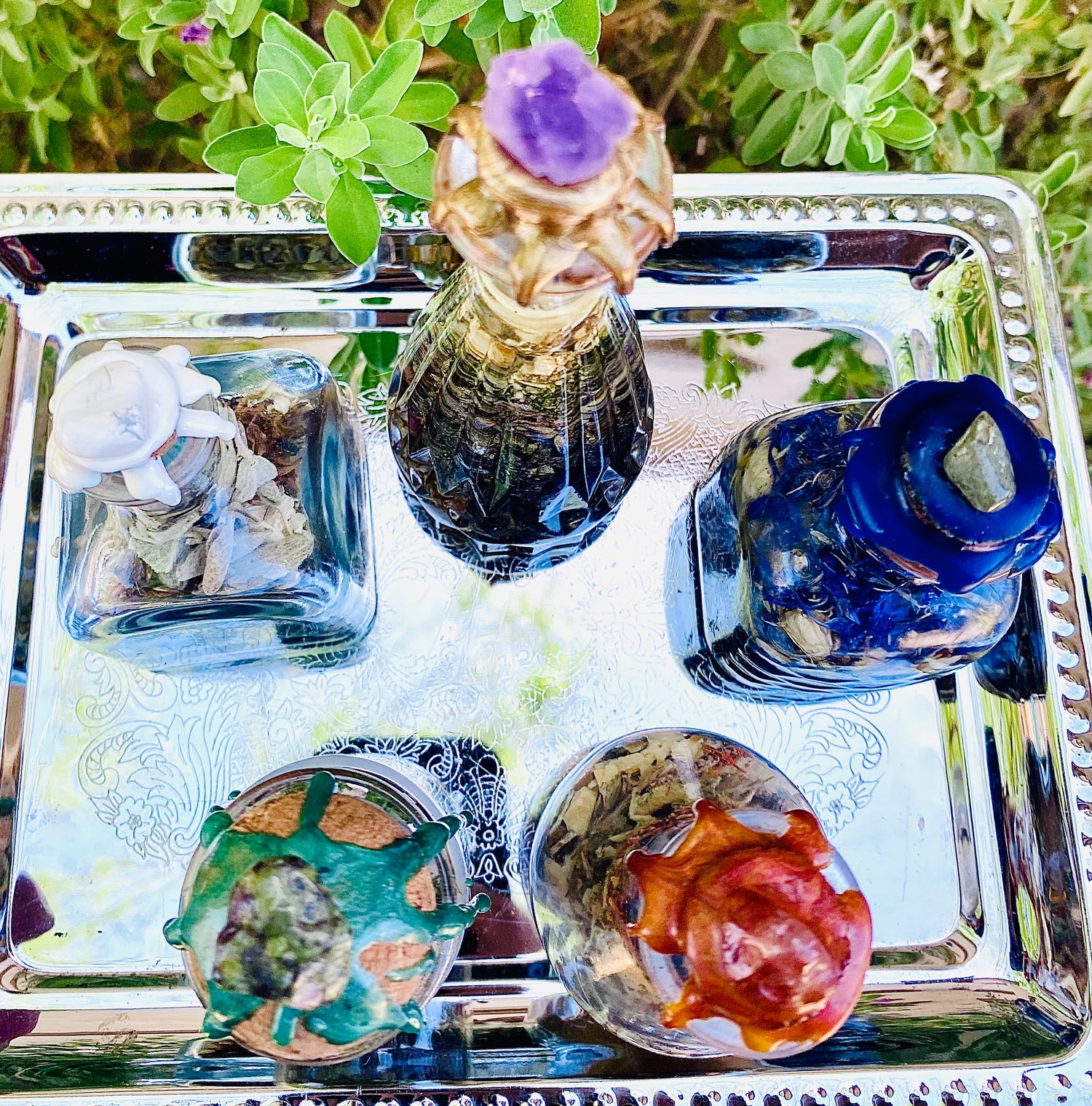 Elemental pentacle corners jars bottles