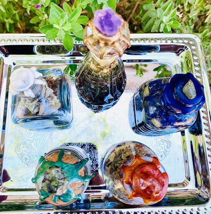 Elemental pentacle corners jars bottles