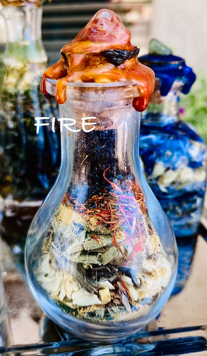 Elemental pentacle corners jars bottles