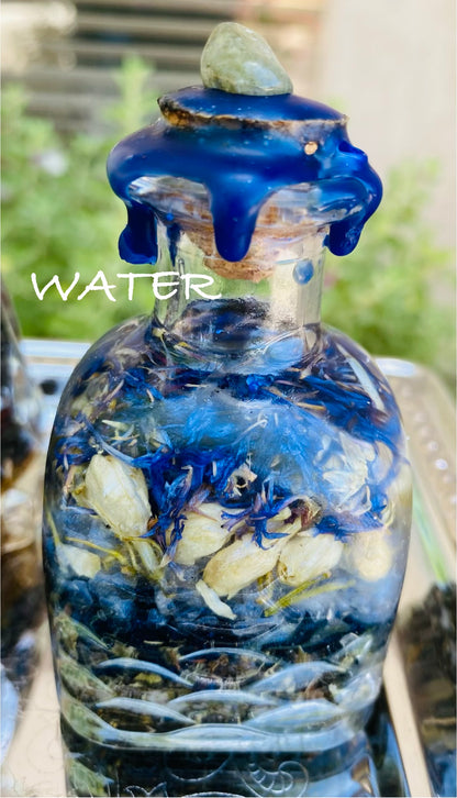 Elemental pentacle corners jars bottles