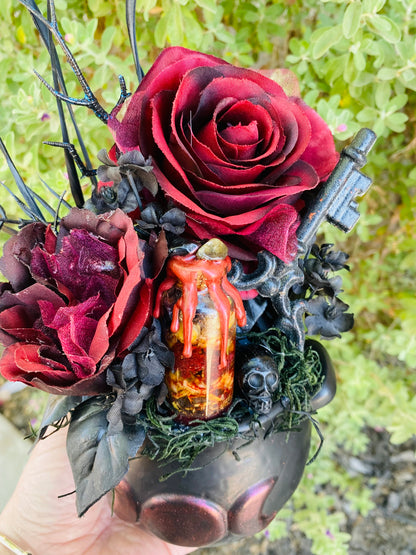 Hecate devotional floral cauldron altar offering