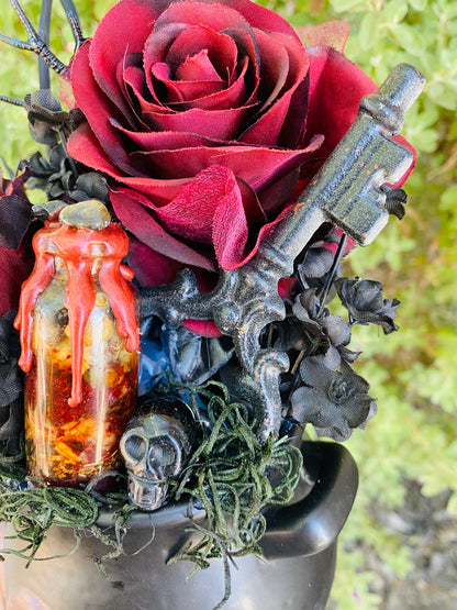 Hecate devotional floral cauldron altar offering